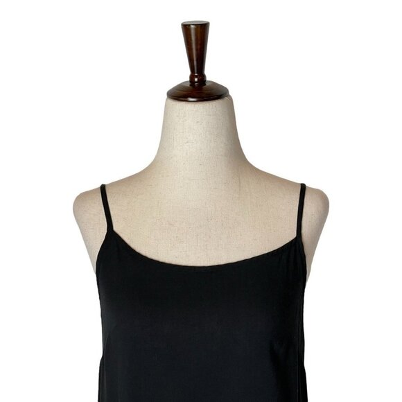 Comptoir Des Cotonniers Black Scoop Neck Mini Slip‎ Dress Size 4 - Picture 3 of 8